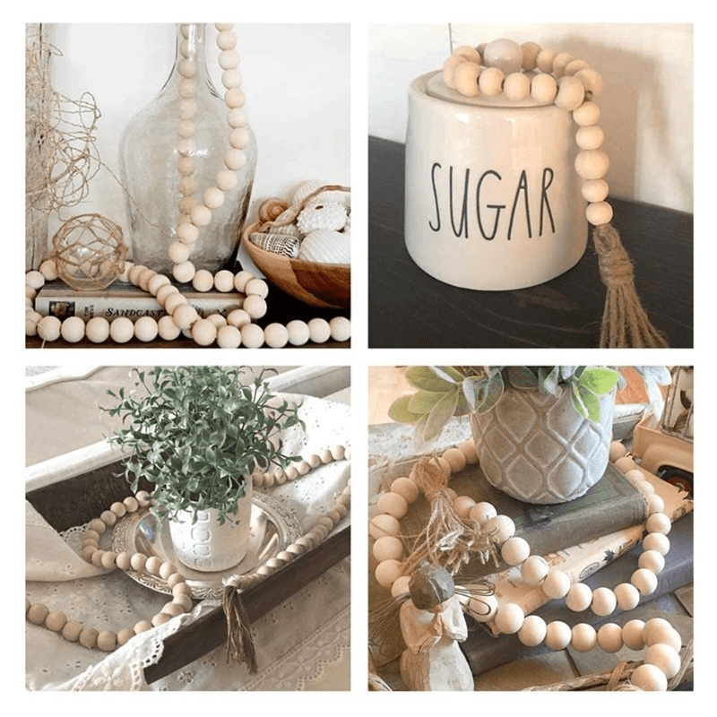 SereniWood – Colar Decorativo de Madeira com Juta Rústica