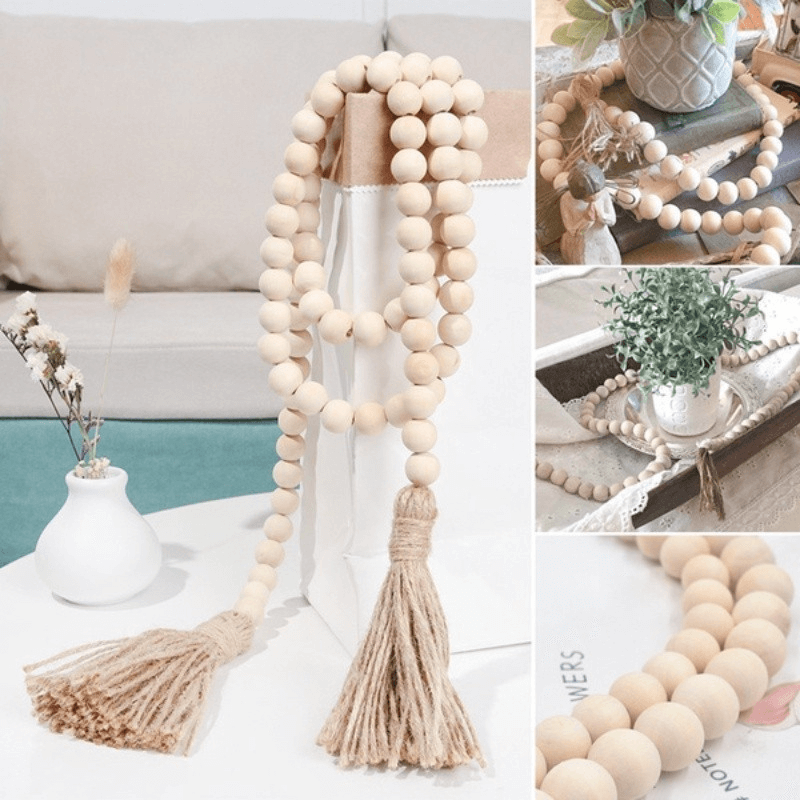 SereniWood – Colar Decorativo de Madeira com Juta Rústica