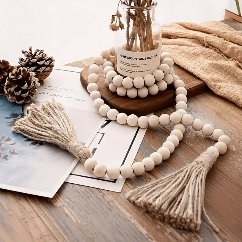 SereniWood – Colar Decorativo de Madeira com Juta Rústica