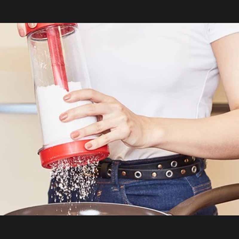Flour Mixer Hand-Held Rotating Flour Sieve Cup Household Kitchen Baking Utensils Plastic Semi-Automatic Flour Sieve