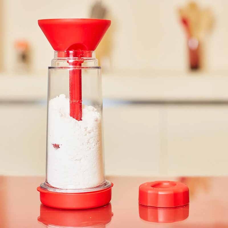 Flour Mixer Hand-Held Rotating Flour Sieve Cup Household Kitchen Baking Utensils Plastic Semi-Automatic Flour Sieve