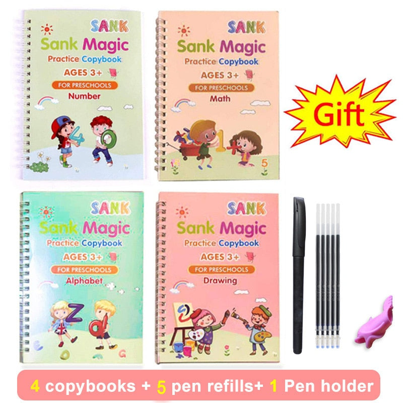 Kit de Cadernos Mágicos de Caligrafia MaycaShop + Brinde