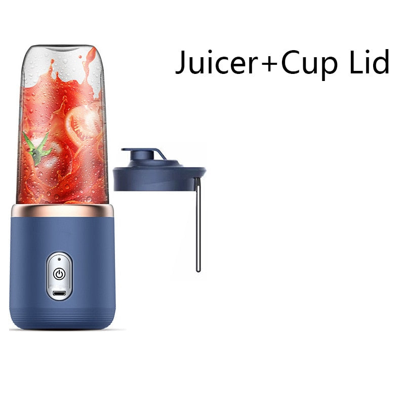 6 Blades Portable Juicer Cup Juicer Fruit Juice Cup Automatic Small Electric Juicer Smoothie Blender Ice CrushCup Food Processor