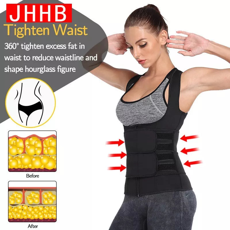 Suor Trainer Cintura Colete Espartilho Emagrecimento Para Perda De Peso Corpo Shaper Terno Sauna Compressão Cinto Barriga Tops Shapewear