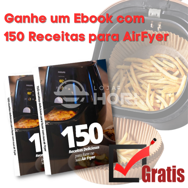 Forro de Papel Antiaderente Para Air Fryer + [3 EBOOKS ESPECIAIS + Sorteio de Air Fryer]