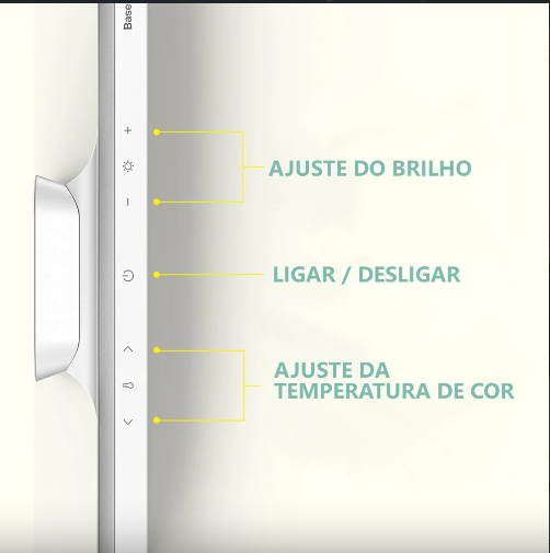 Luminária de LED Sem Fio com Magnetismo para Mesa - Baseus LED (COD 92377)