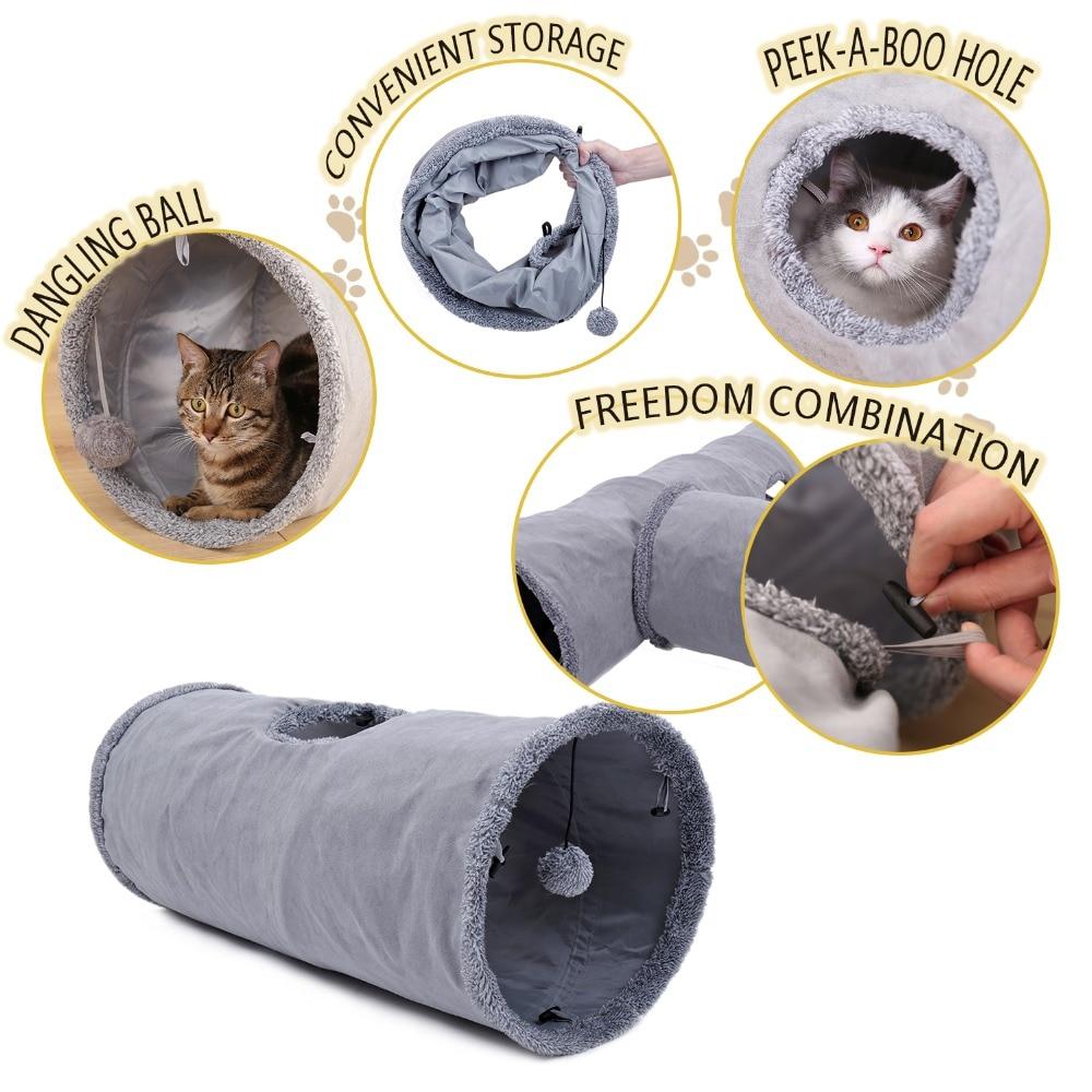 Túnel 2 buracos para treinamento Brinquedo para Gatos